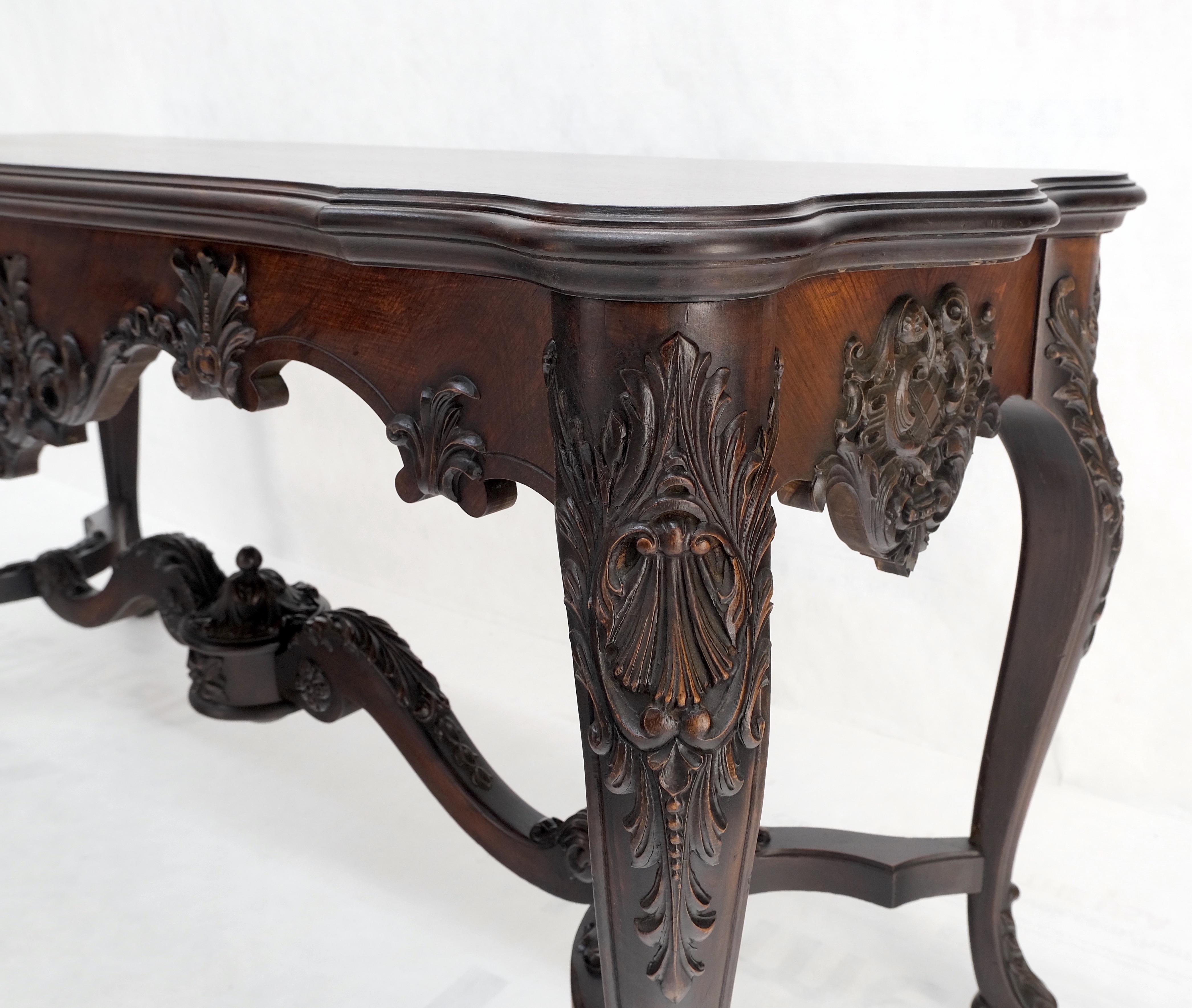 Carved Mahogany Regency Style Console Sofa Hall Table Mint! For Sale 4