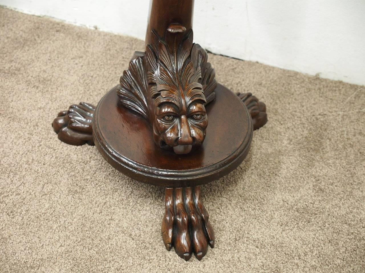 Carved Mahogany Revolving Grotto Stool For Sale 1