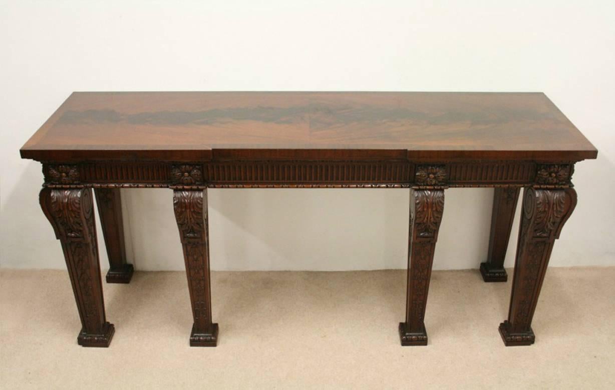Early 20th Century Carved Mahogany Serving Table in Manner of William Kent