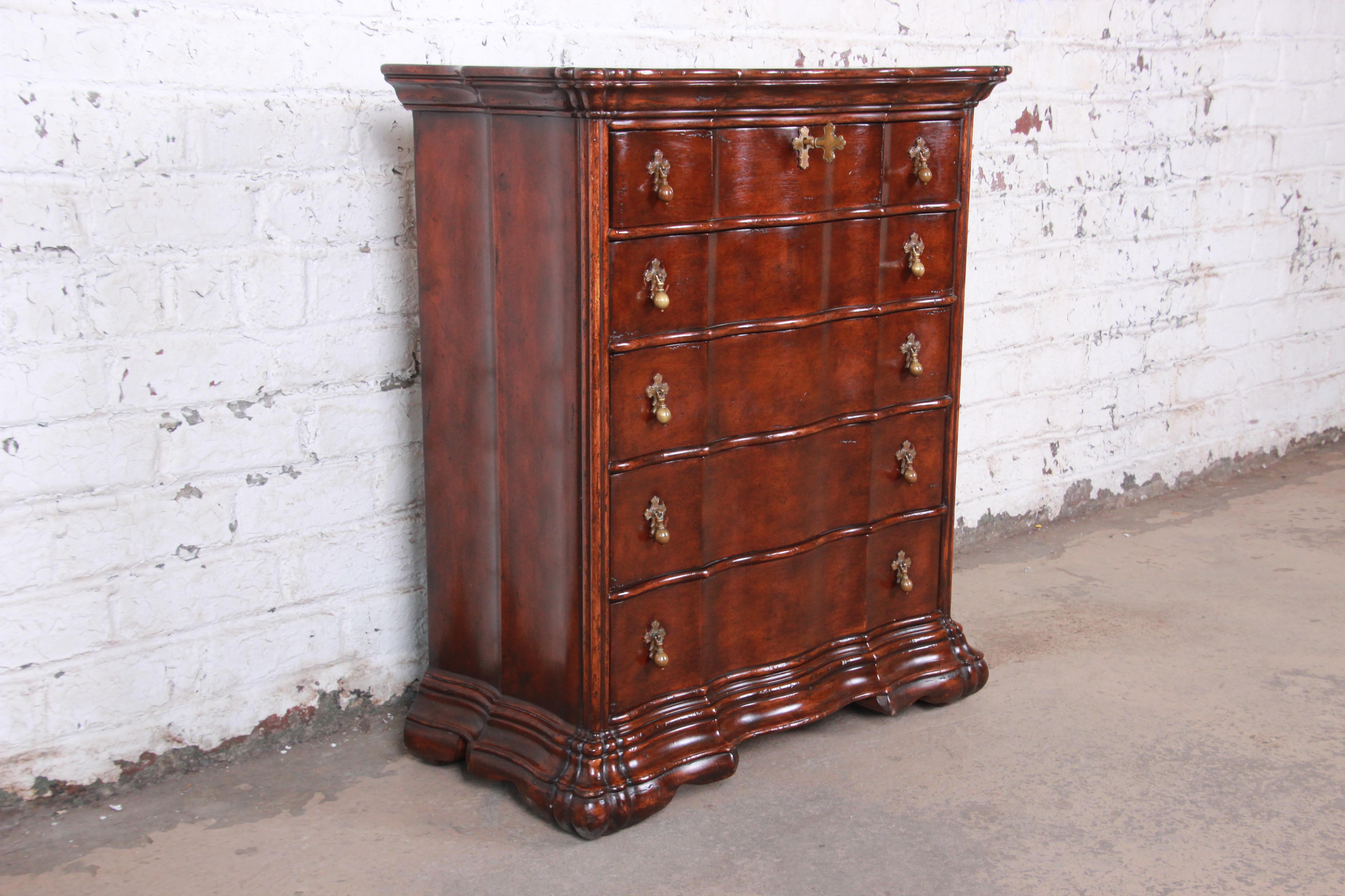 Victorian Carved Mahogany Seven-Drawer Bachelor Chest