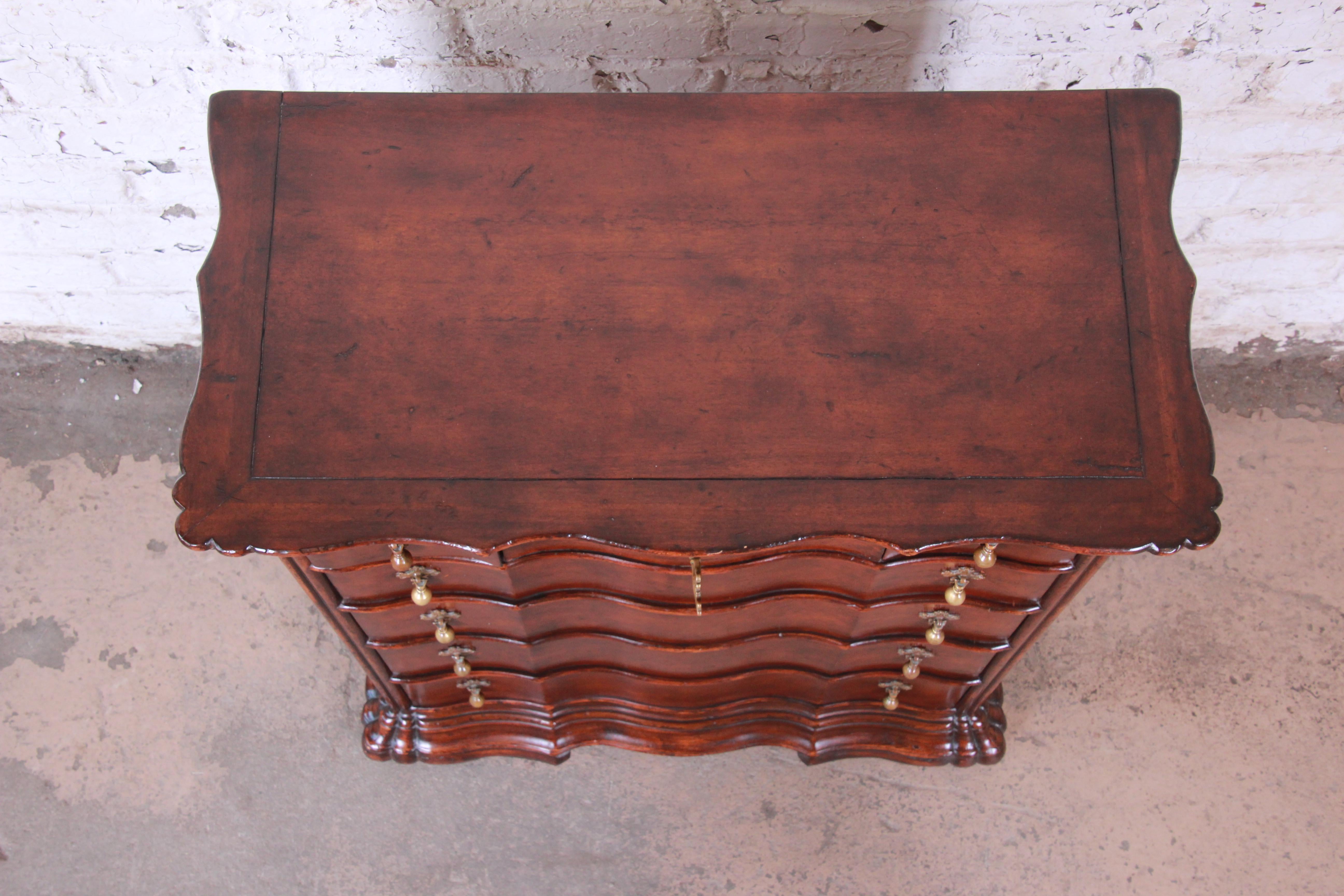 North American Carved Mahogany Seven-Drawer Bachelor Chest
