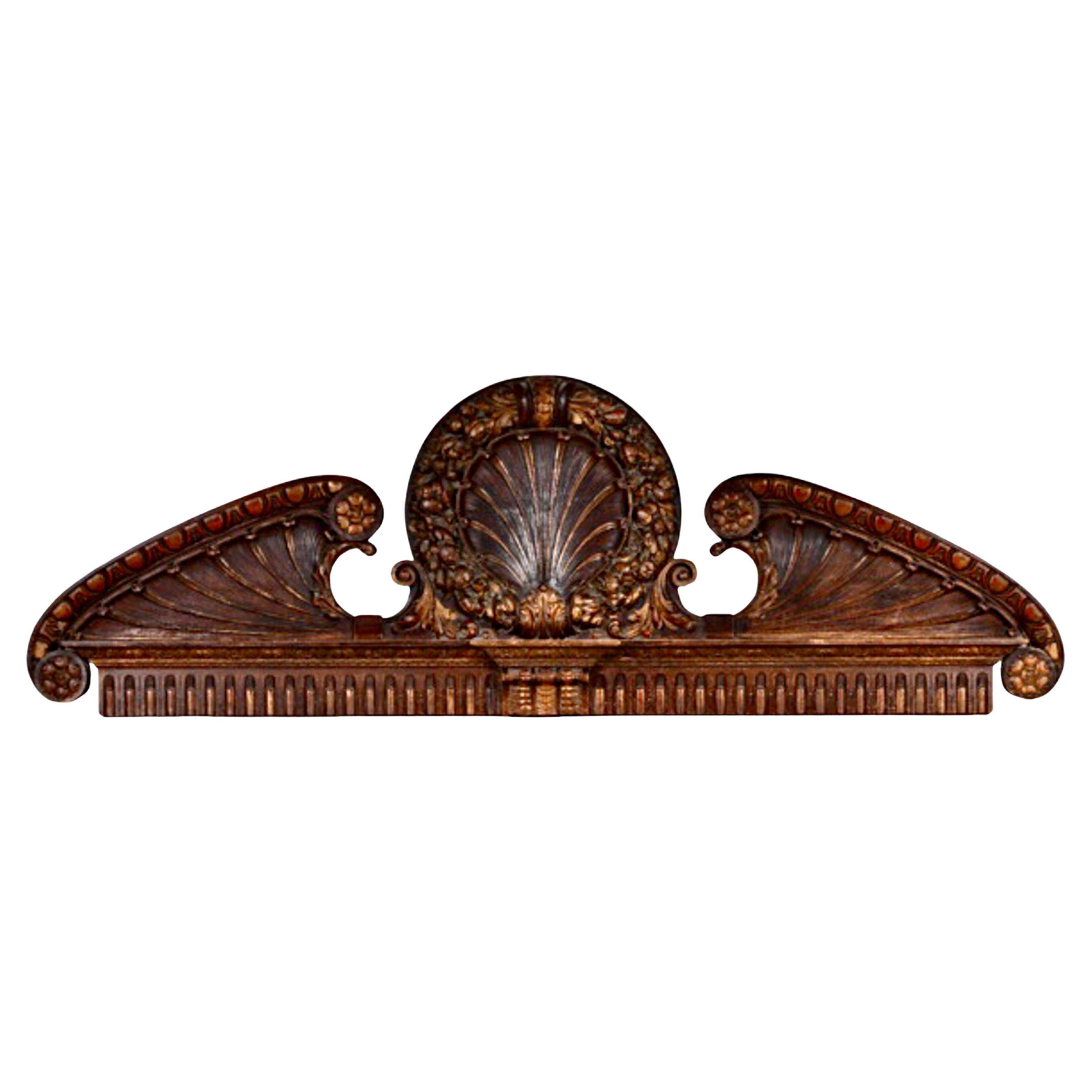 Carved Mahogany Shell Headboard