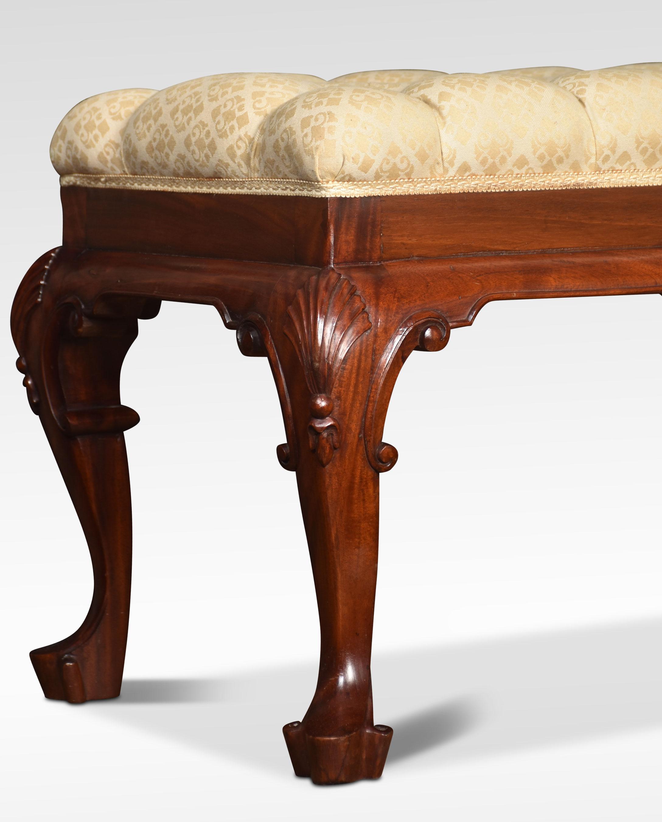 20th Century Carved Mahogany Stool For Sale