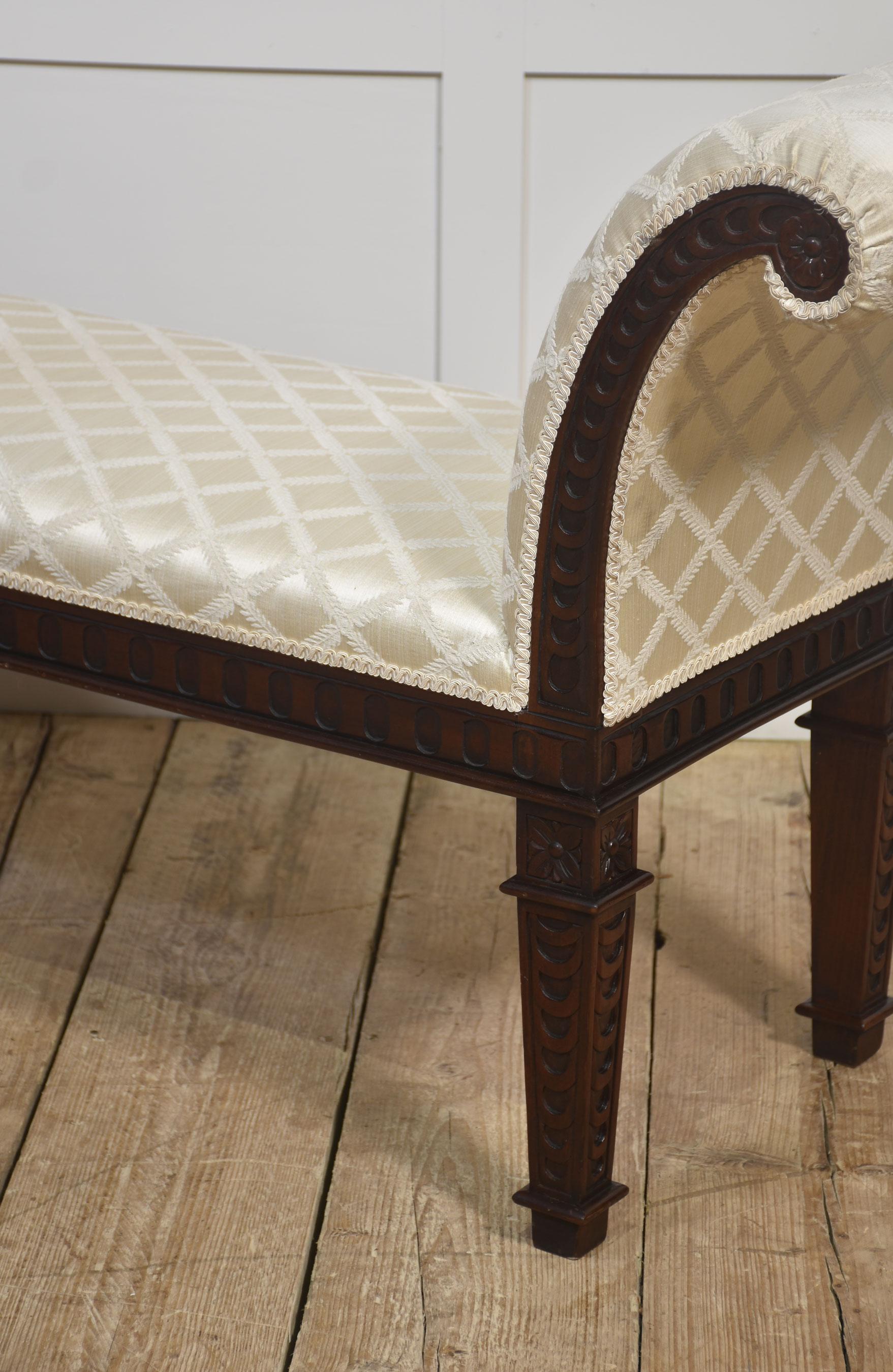 Carved Mahogany Window Seat For Sale 3