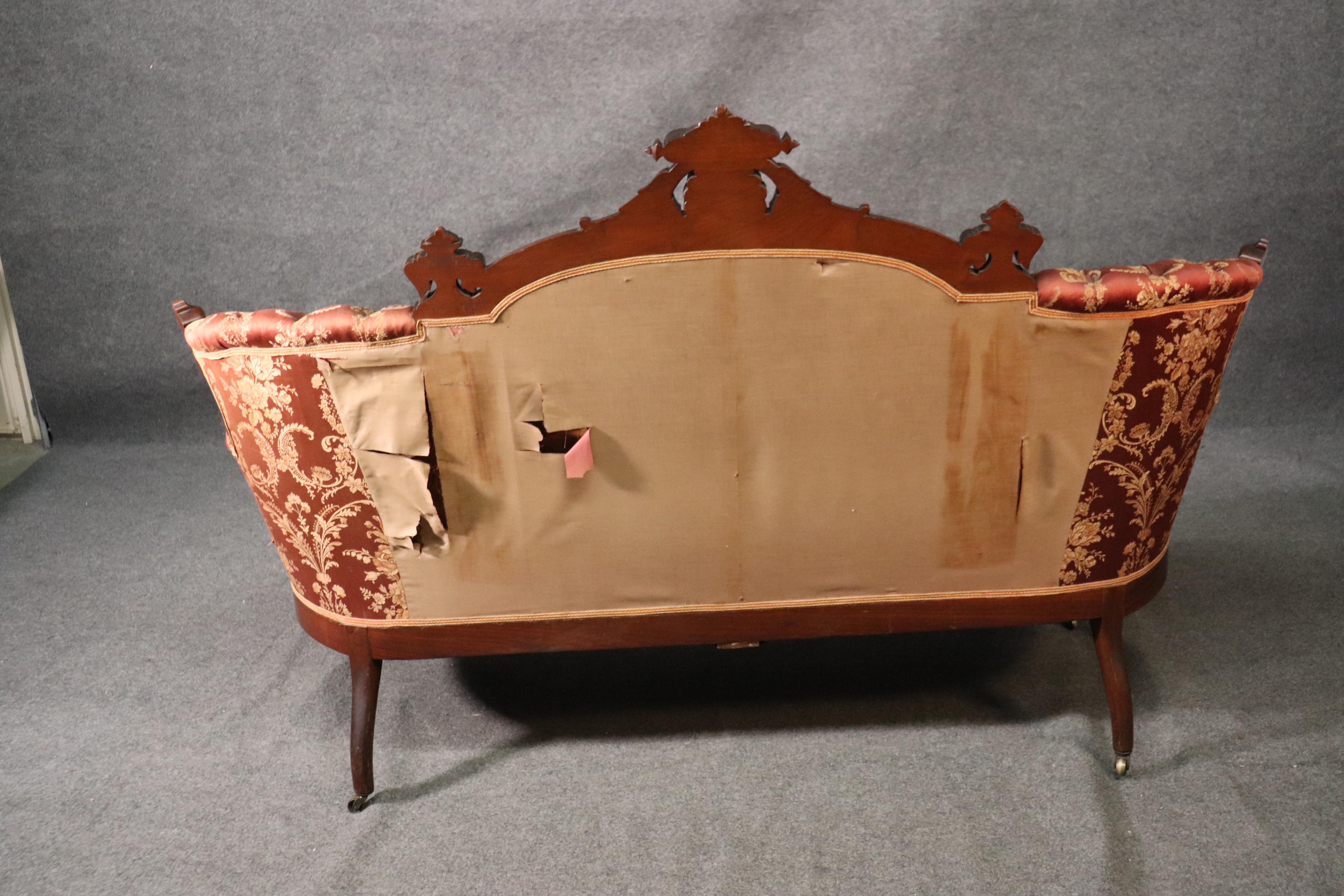 Carved Maiden Walnut John Jelliff Renaissance Revival Victorian 7 PC Parlor Set 13