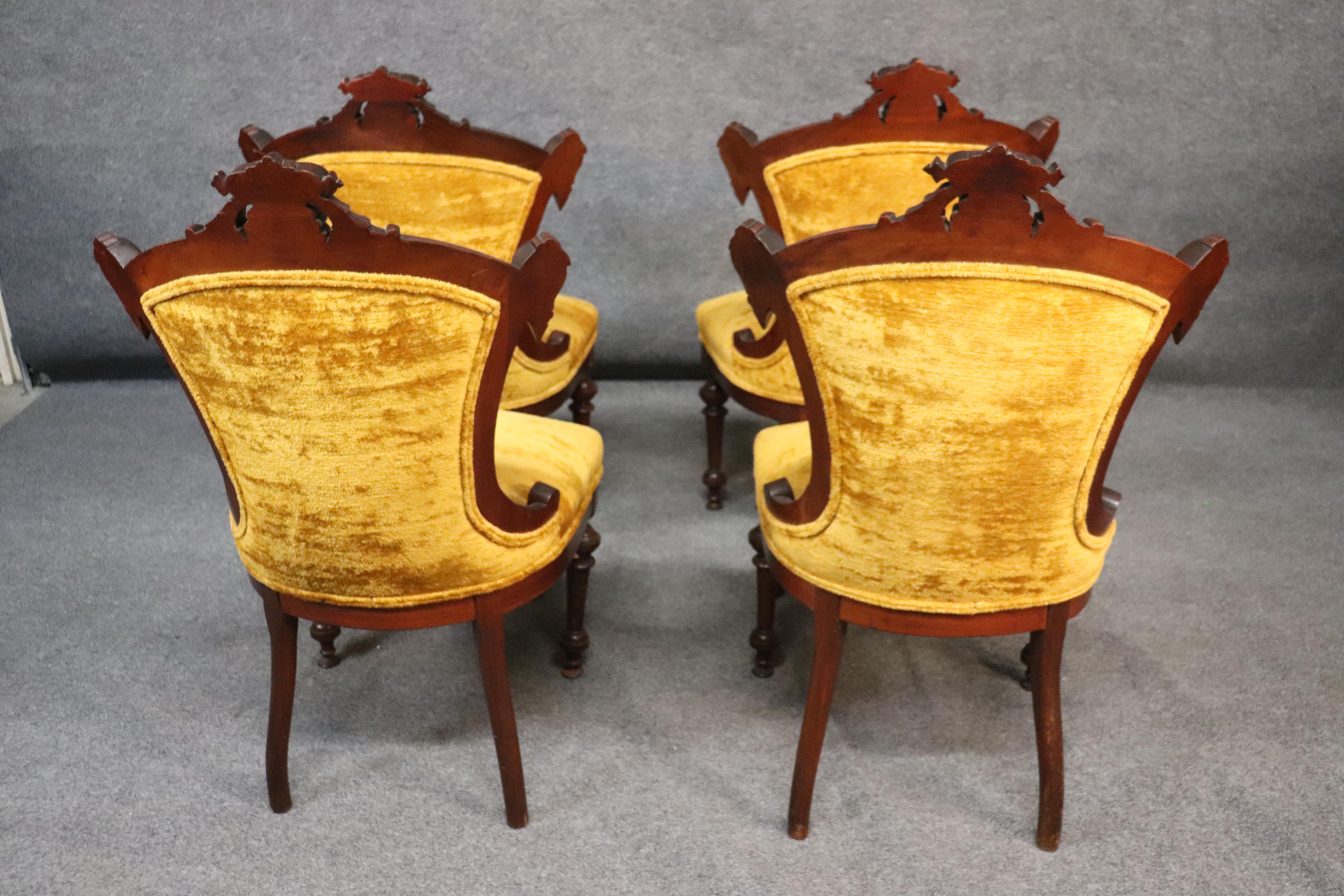 Carved Maiden Walnut John Jelliff Renaissance Revival Victorian 7 PC Parlor Set 2