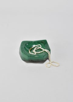 Carved Malachite Catchall
