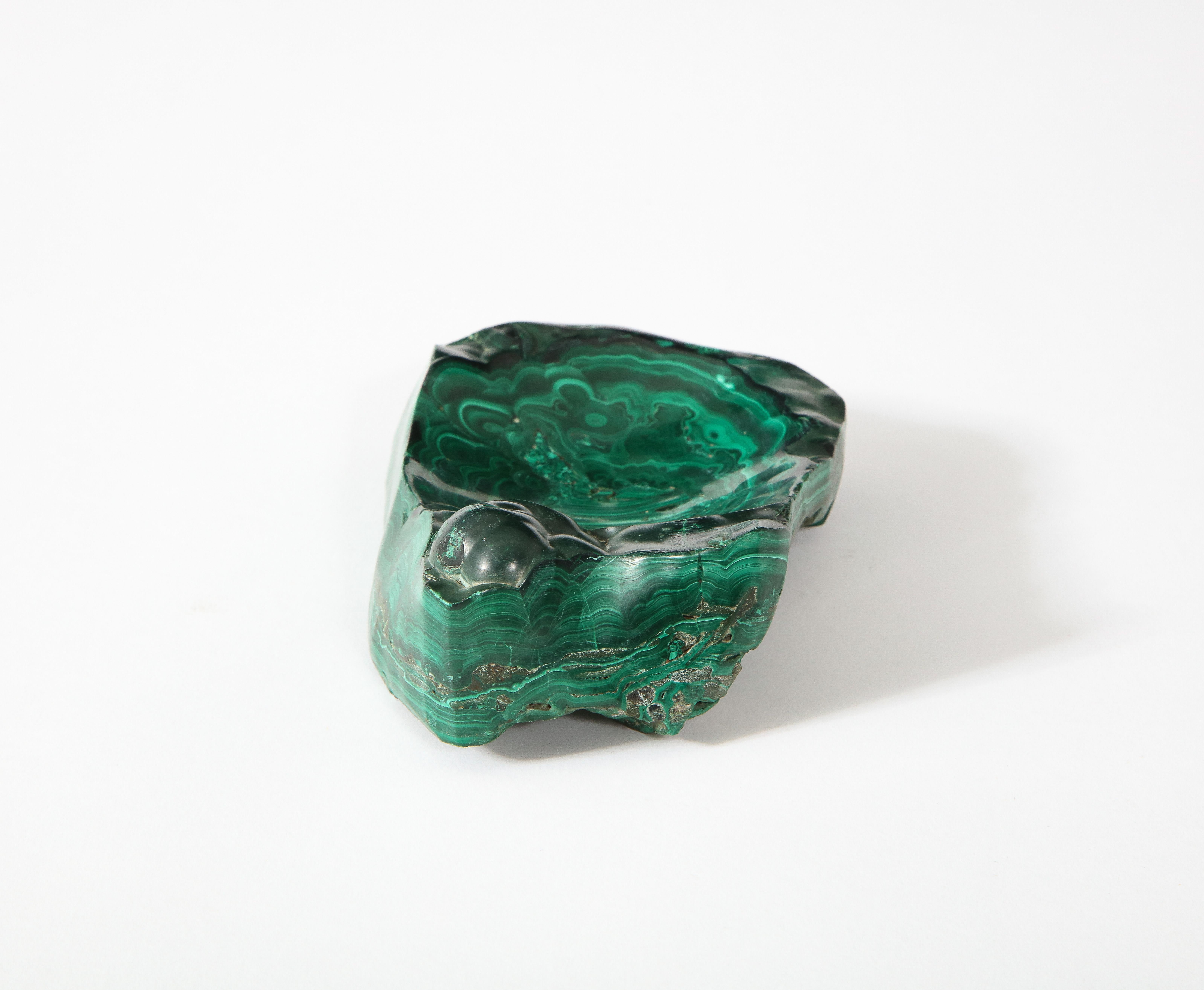 Hand-Carved Carved Malachite Dish, France, 1960's
