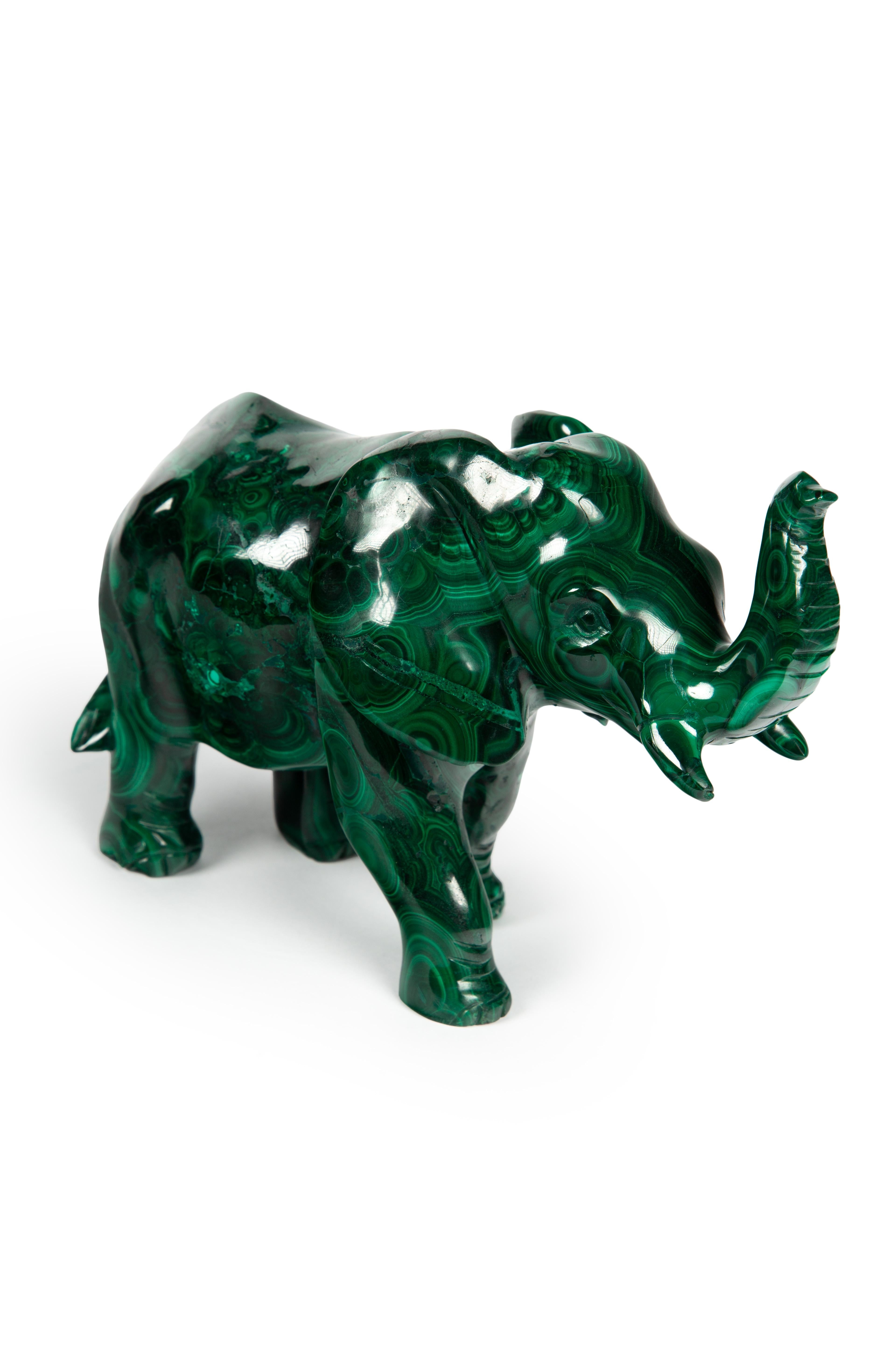 Carved Malachite Elephant 1