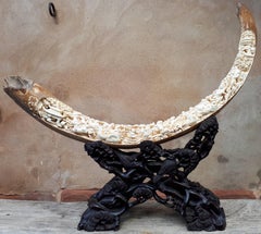 Carved Mammoth Ivory Tusk, Chinese Crafts
