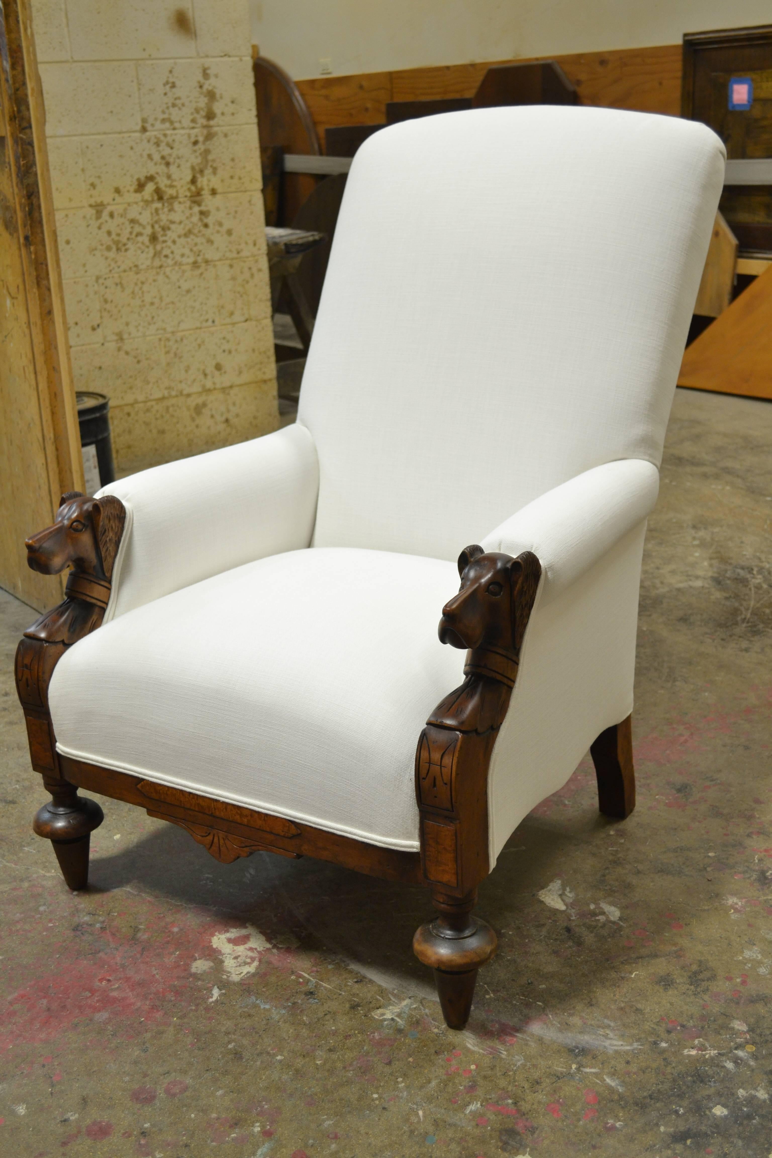 Contemporary Carved Maple Hunt Chair For Sale