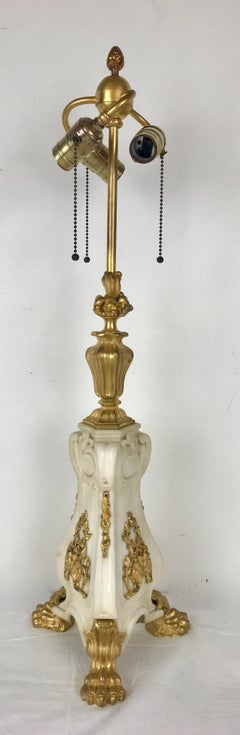 Carved Marble and Gilt Bronze Louis XV Style Lamp Att. to E.F. Caldwell