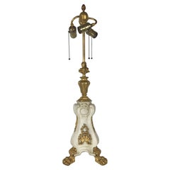Carved Marble and Gilt Bronze Louis XV Style Lamp Att. to E.F. Caldwell