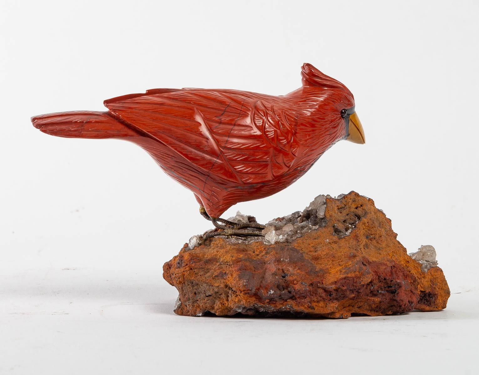 Marbre Oiseau en marbre sculpté  en vente