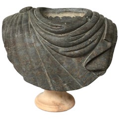Carved Marble Bust of Classical Roman Man