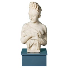 Busto in marmo scolpito di Madame Récamier dopo l'antico