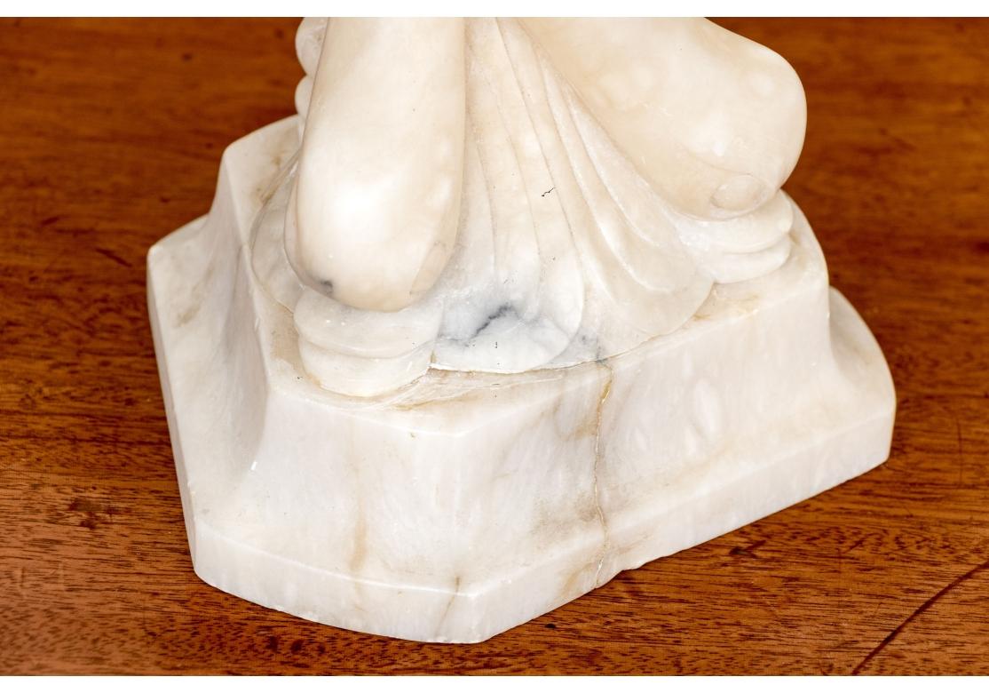 Carved Marble Compote With Dolphin Support For Sale 8