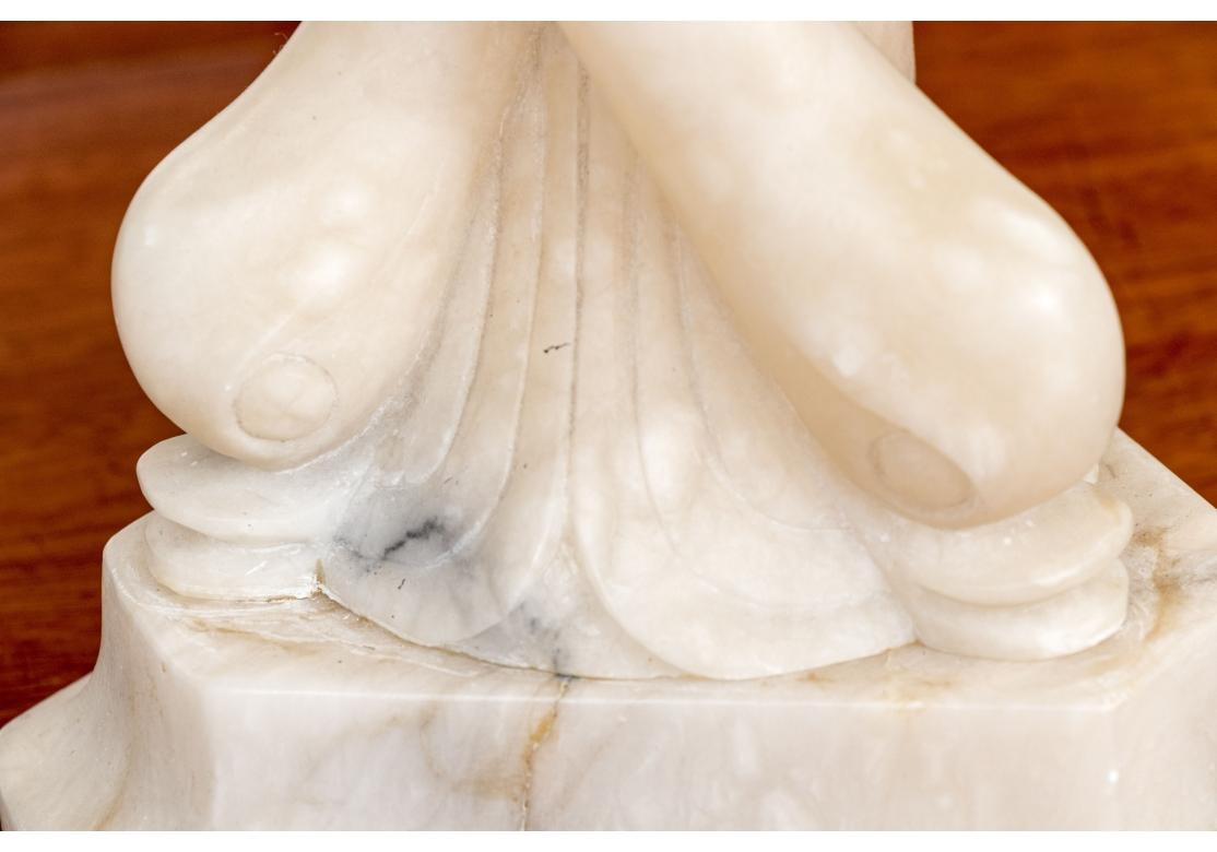 Rococo Carved Marble Compote With Dolphin Support For Sale