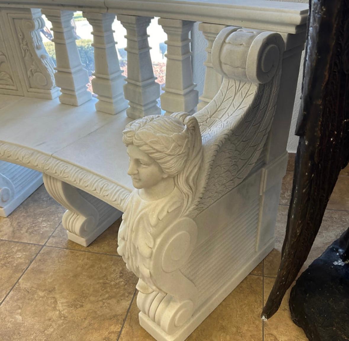 The Carved Marble European Style Figurative Bench is a breathtaking blend of artistry and functionality, inspired by the grandeur of European classical design. Handcrafted from premium marble, this bench features intricately carved figurative