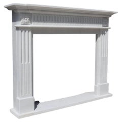 Cheminée de style européen en marbre sculpté