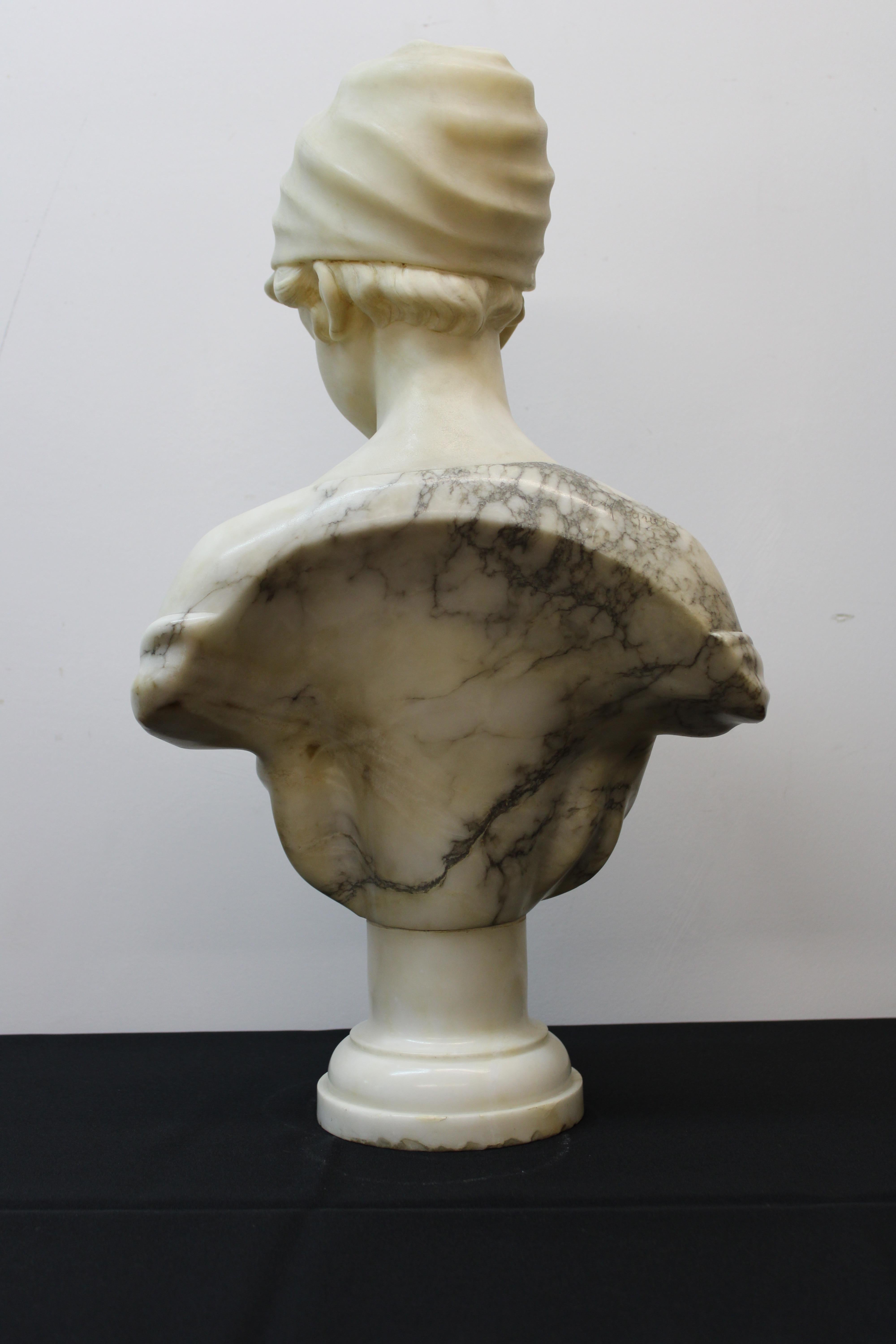 Carved Marble Female Bust 1