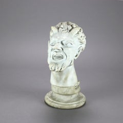 Carved Marble Italian School Bust of Satyr, Deaccessioned from Bucknell c1850