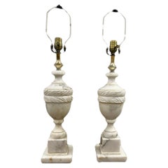 Vintage Carved Marble Lamps 'Set of 2'