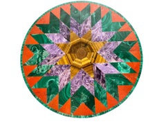 Carved Marble Plateau With Semi Precious Stones