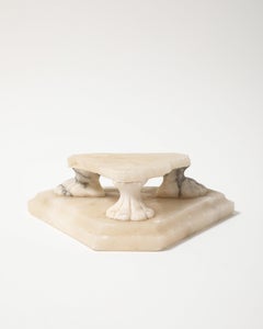 Carved Marble Plinth with Lion Paw Motif