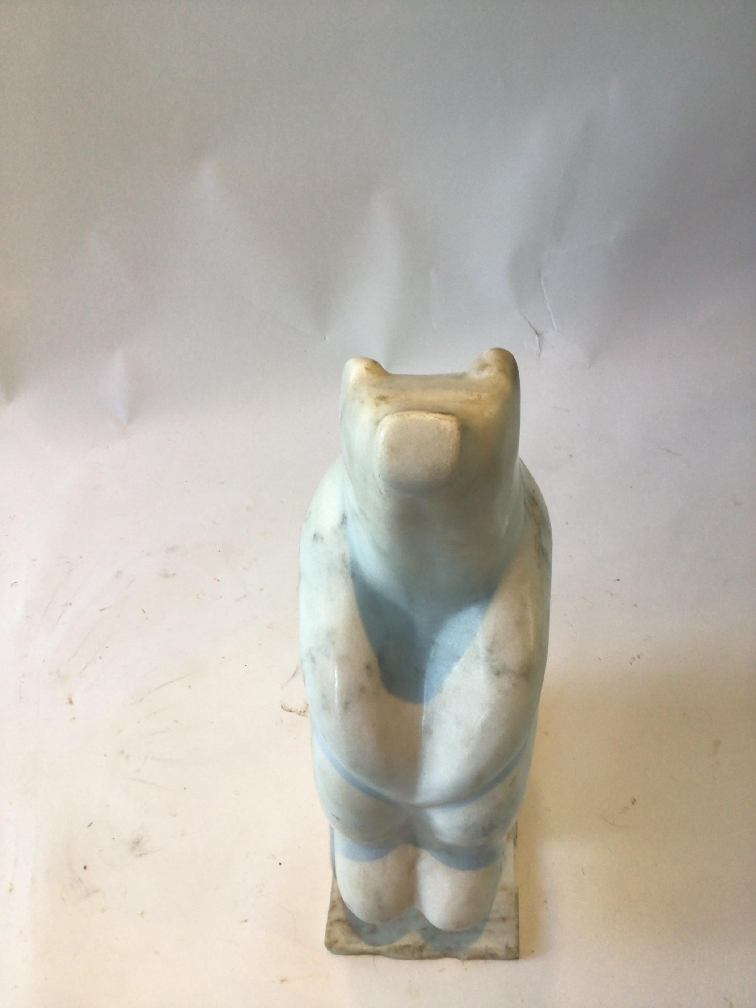 Carved Marble Polar Bear Sculpture by Gert Olsen 4