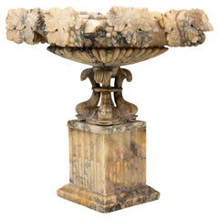 Carved Marble Shaped Neoclassical Urn, Italy 19th Century