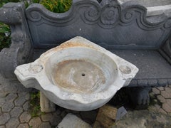 Carved marble sink basin, corner, Italy