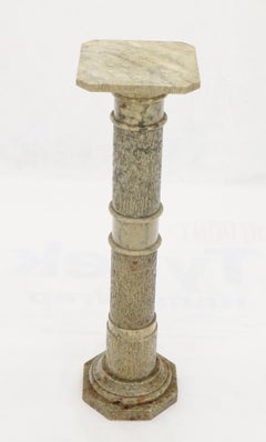 Carved Marble Square Top Pedestal Octagon Shape Base