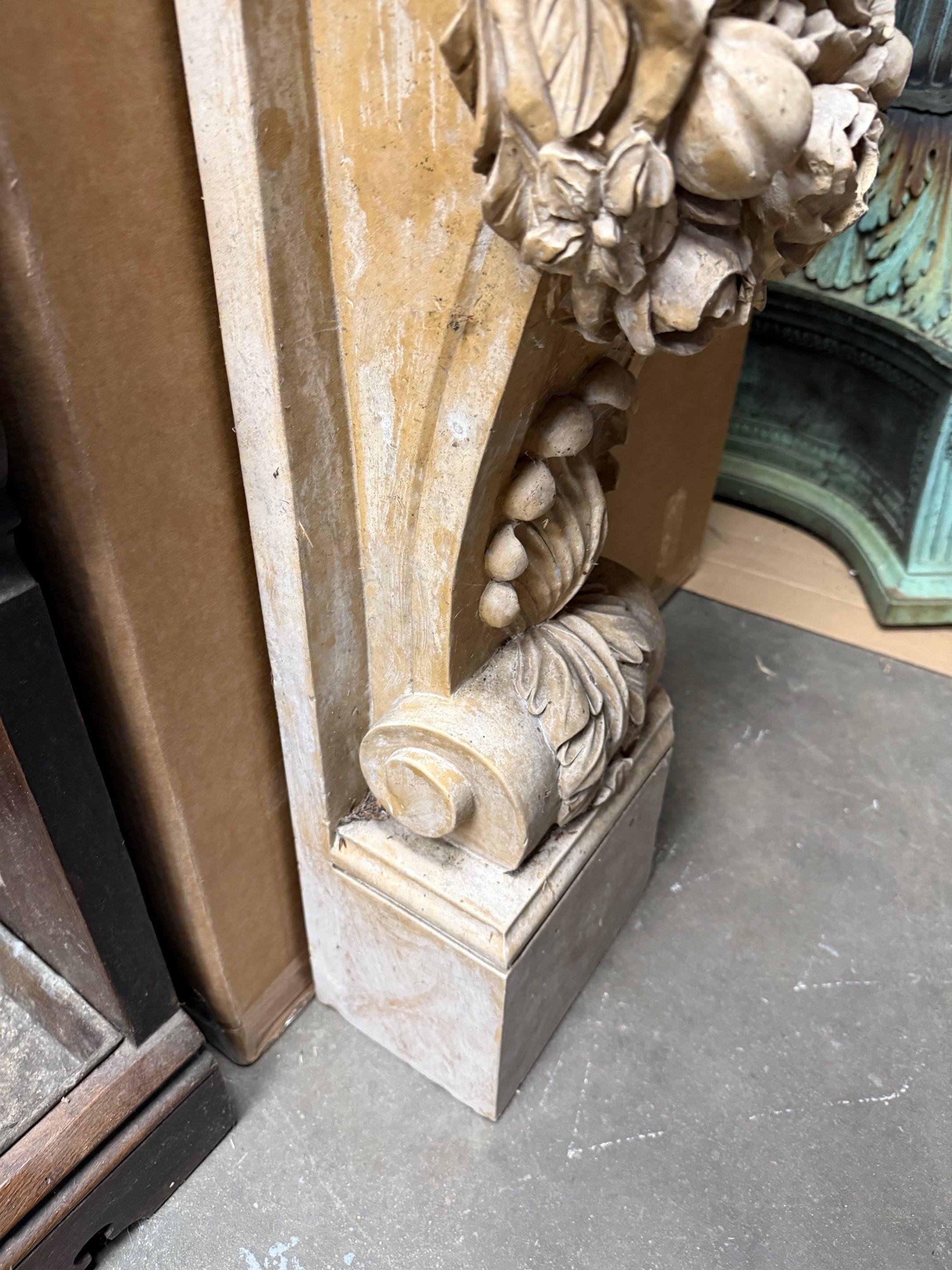 Carved Marble, Stone Nude Female Caryatid Form On Scrolled Bracket 9