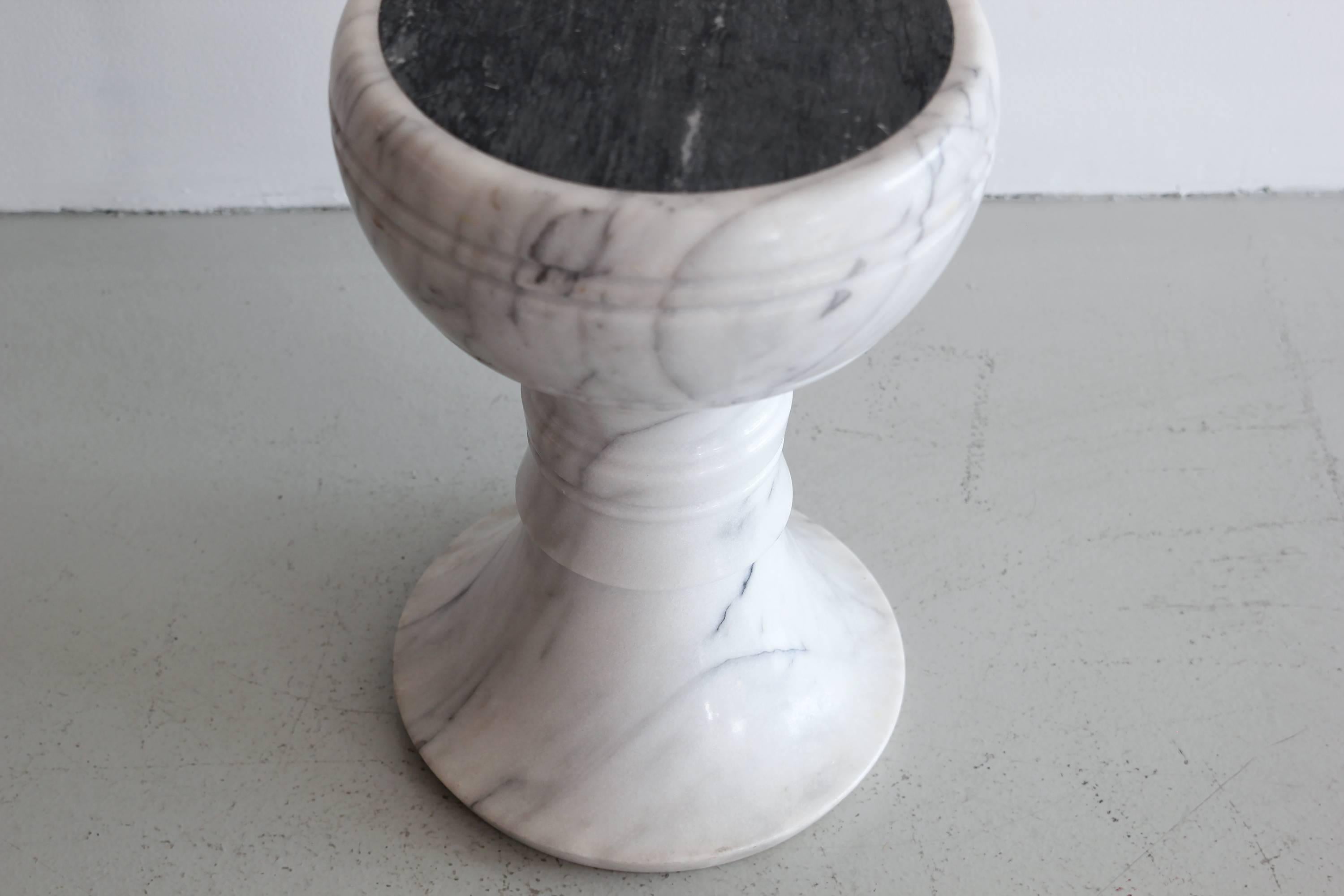 Carved Marble Stool In Good Condition In Beverly Hills, CA