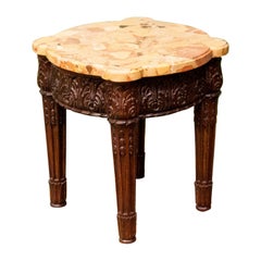 Carved Marble-Top Stand