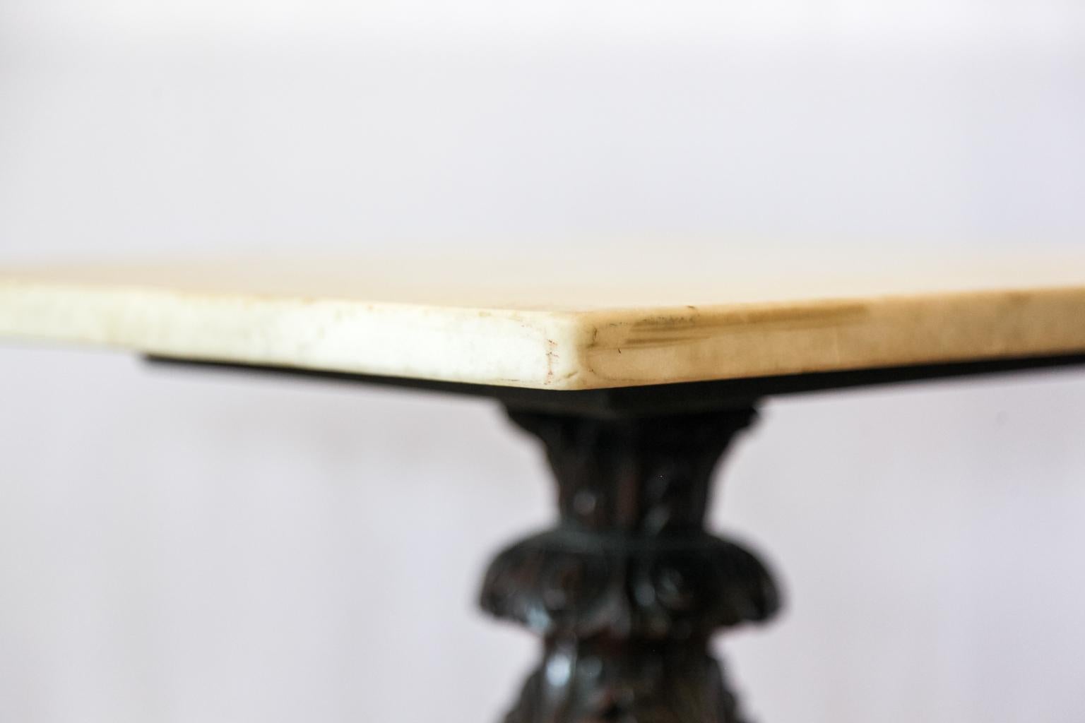 Carved Marble-Top Table For Sale 1