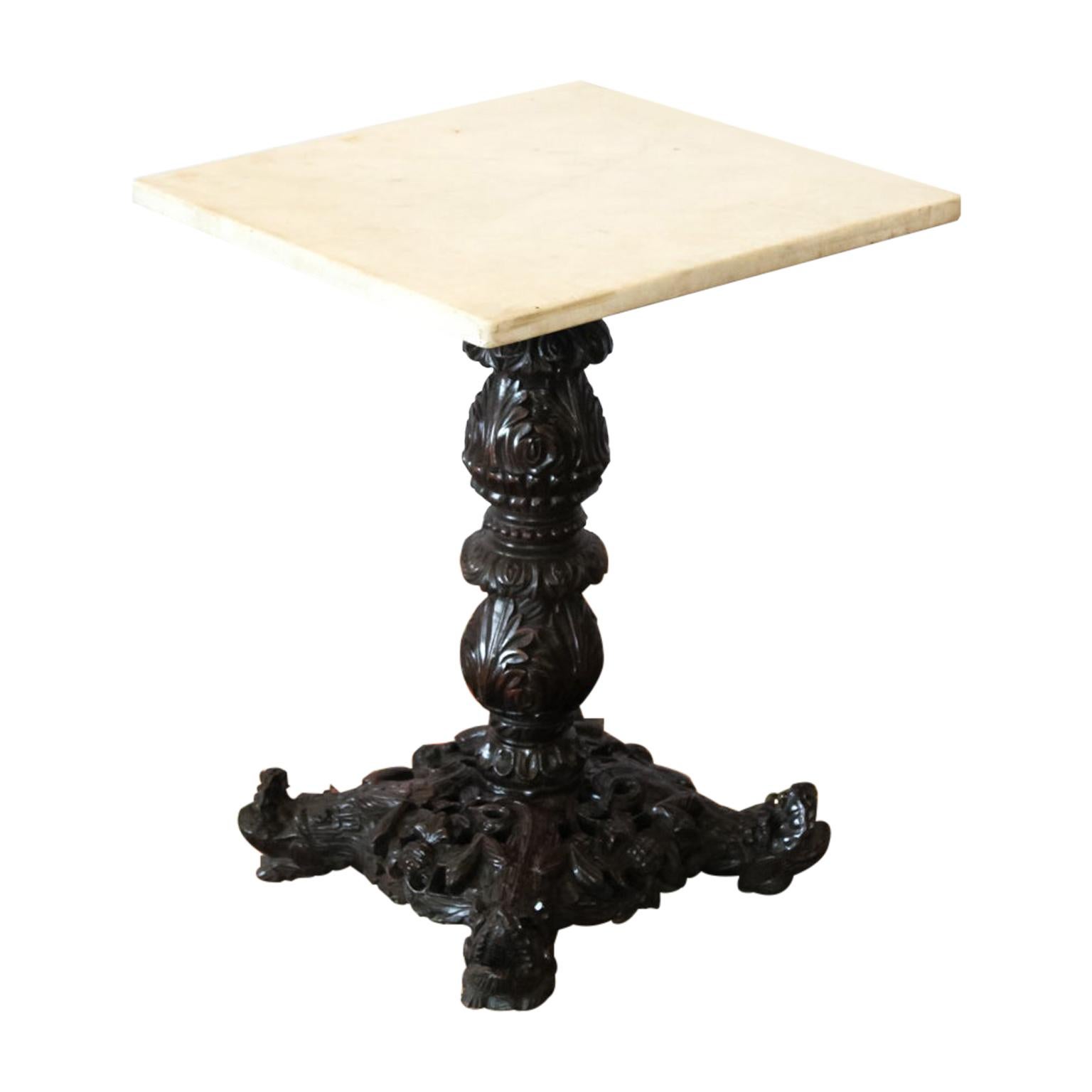 Carved Marble-Top Table For Sale
