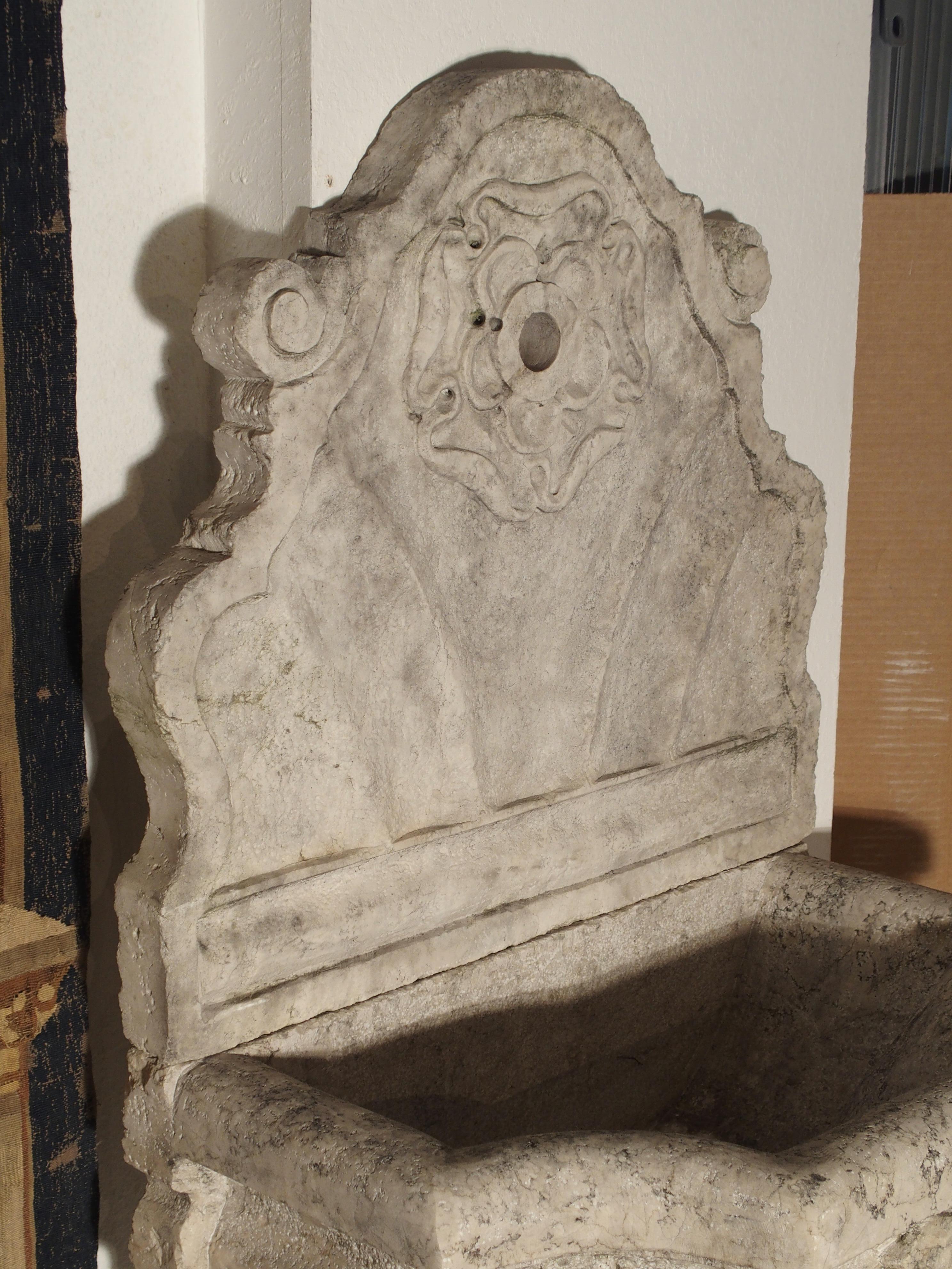 Carved Marble Wall Fountain from Veneto Italy In Good Condition In Dallas, TX