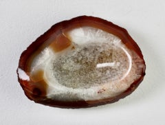 Carved Mid-Century Brown Agate Crystal Stone Organic Dish, Vide-Poche or Ashtray