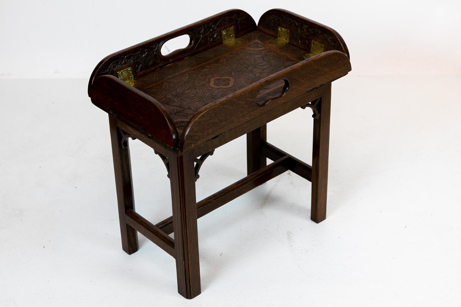 Mid-19th Century Carved Miniature Butler Tray Table