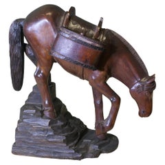 Carved Model of a Mongolian Pack Horse  This rare and beautiful find