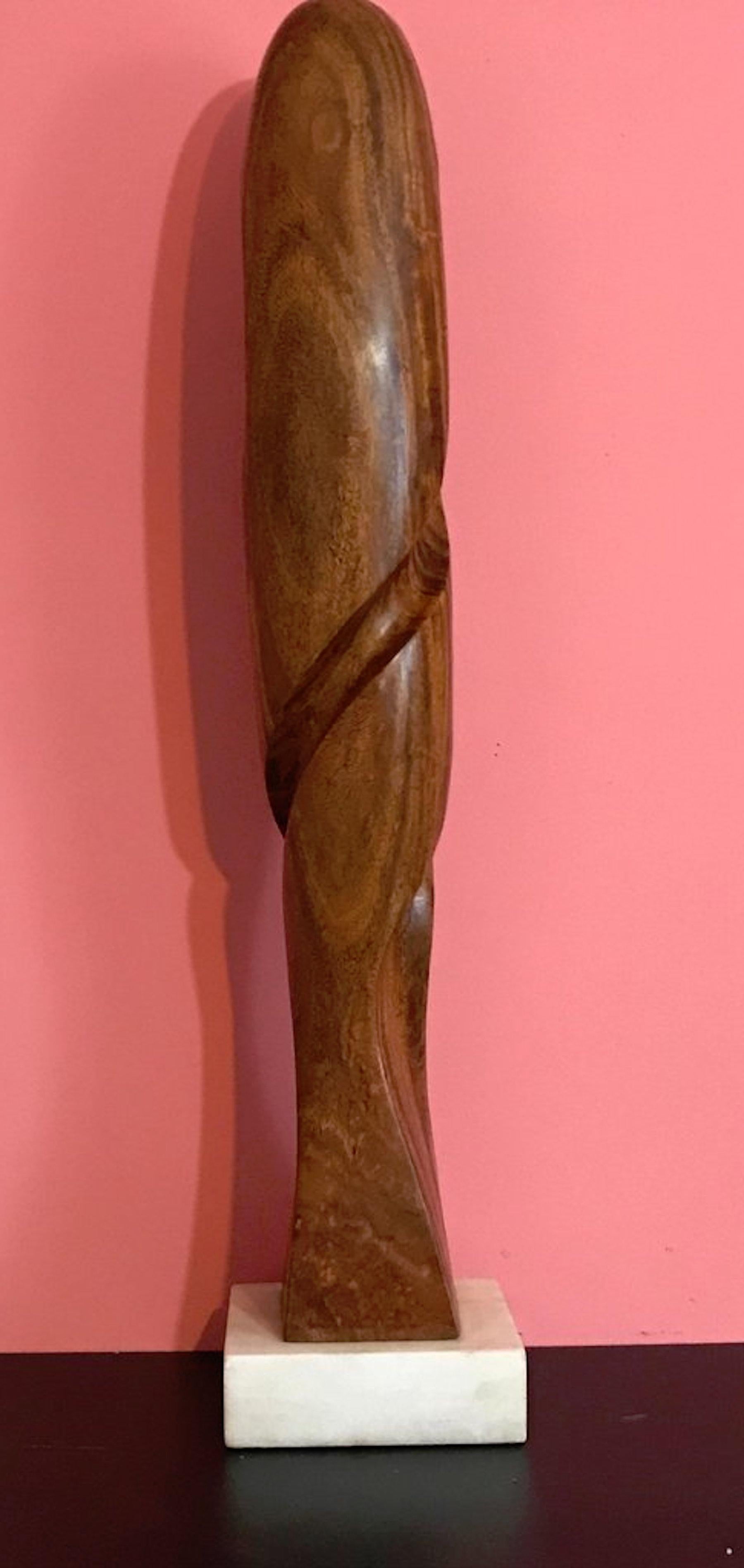 French Carved Modern Wood Sculpture, Attributed to Henry Moretti