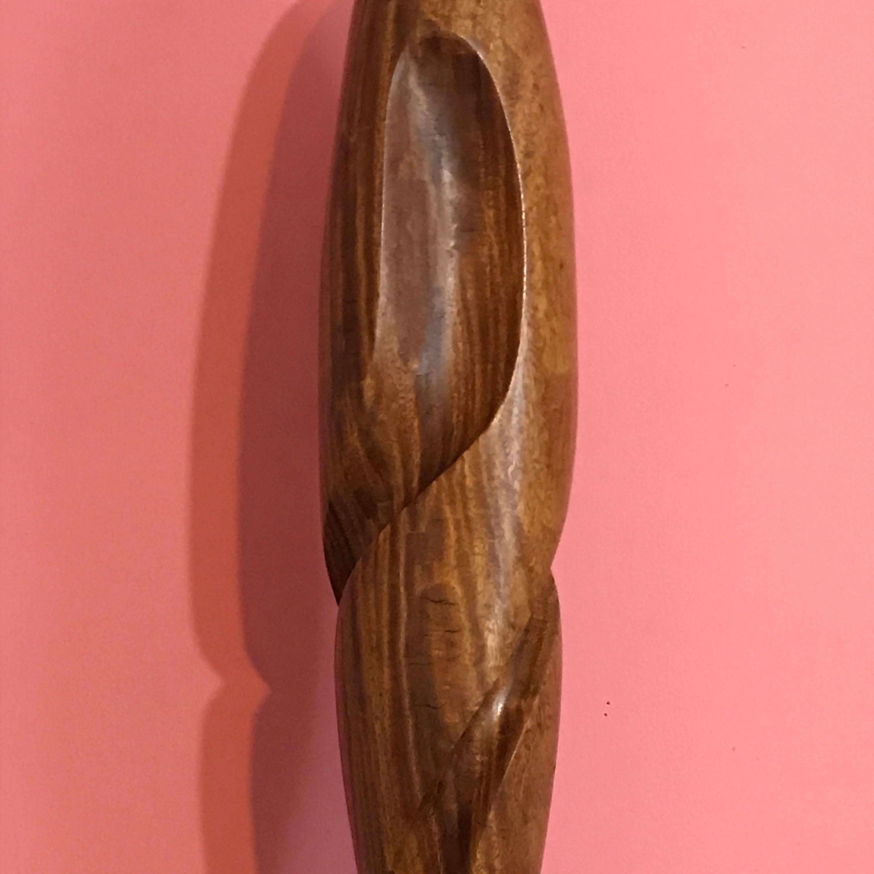 20th Century Carved Modern Wood Sculpture, Attributed to Henry Moretti