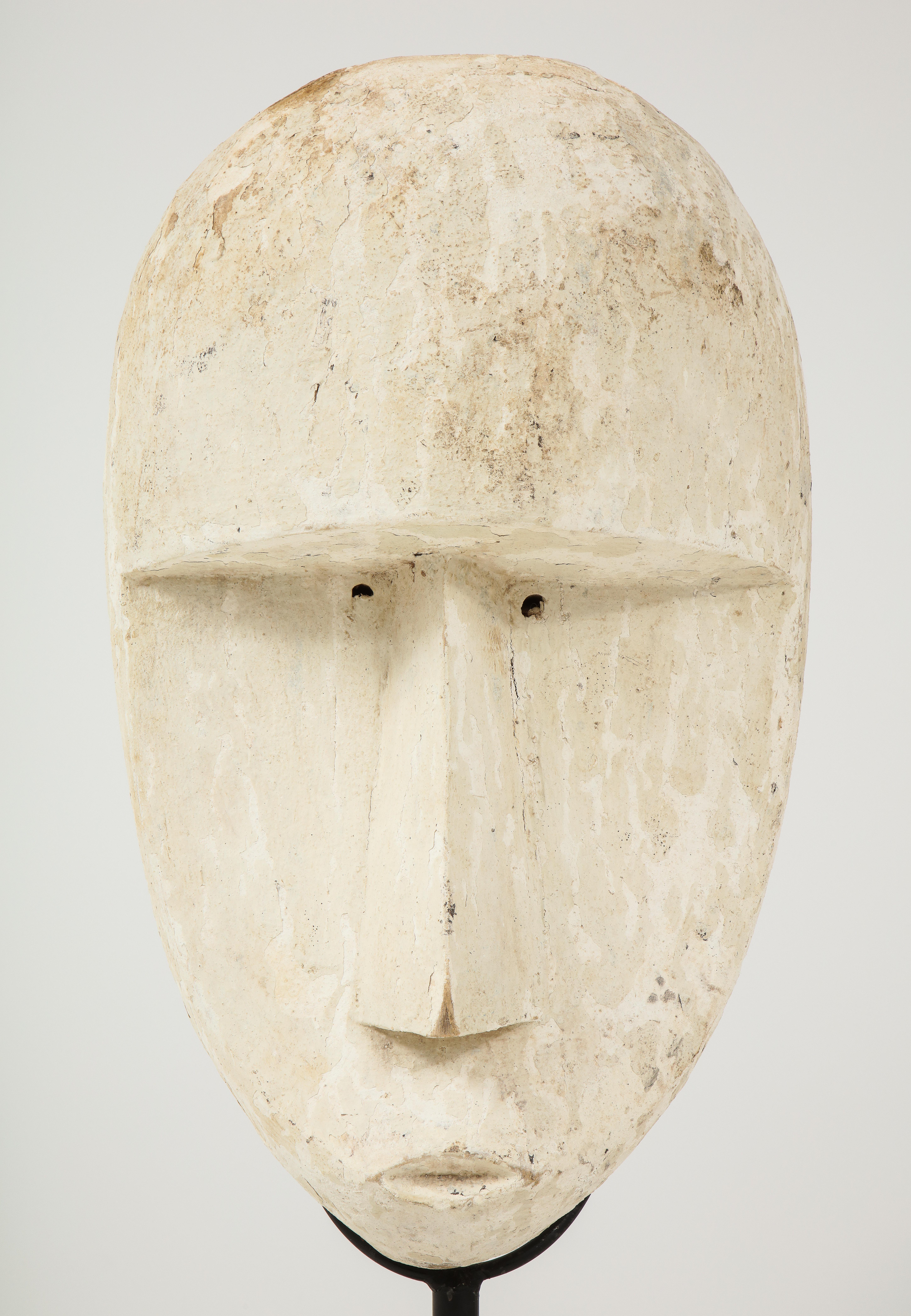 Carved Modernist Plaster Mask Sculptures For Sale 5