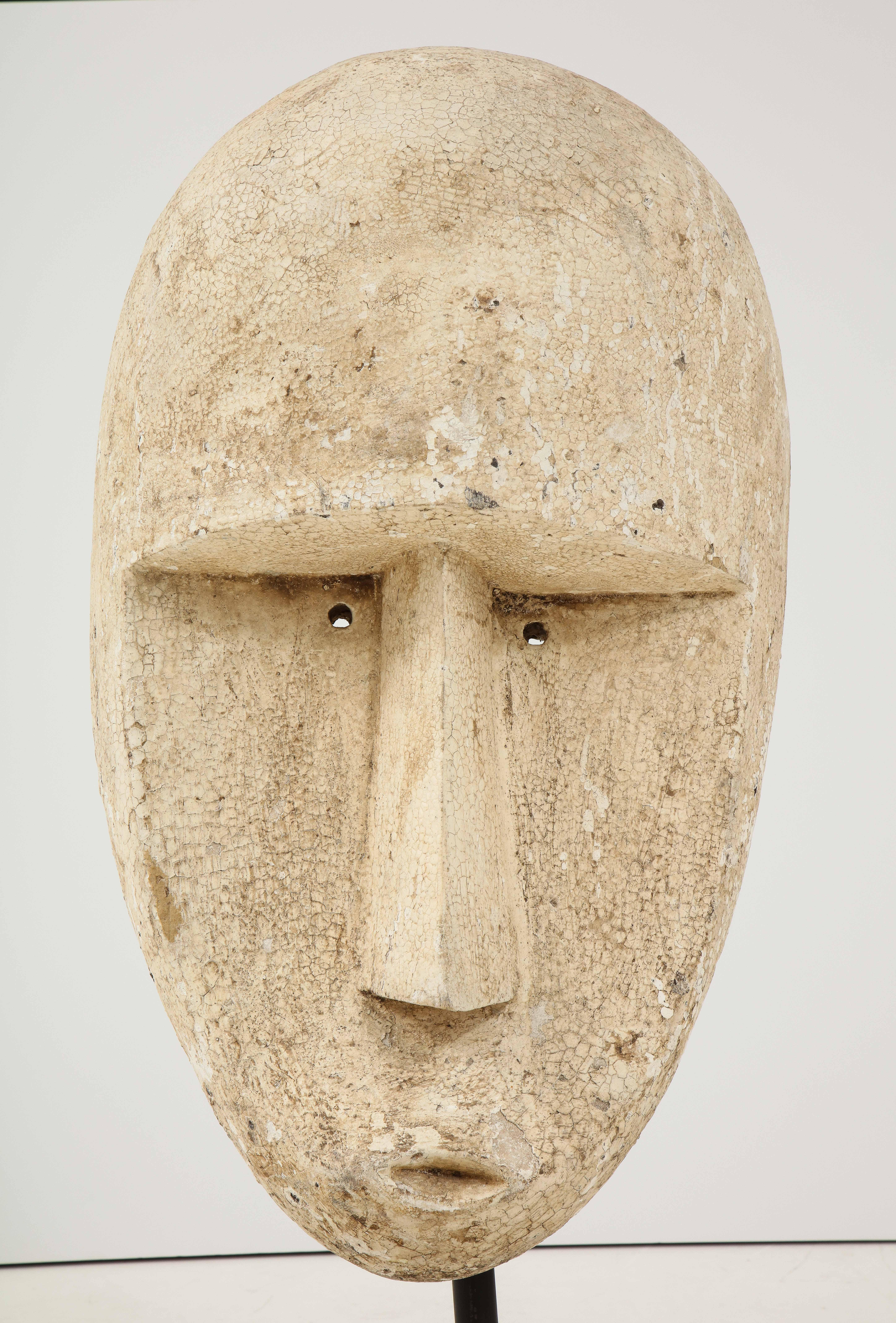Carved Modernist Plaster Mask Sculptures For Sale 10