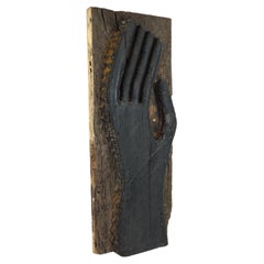 Escultura Monumental Tallada a Mano Esmaltada Negra Años 60