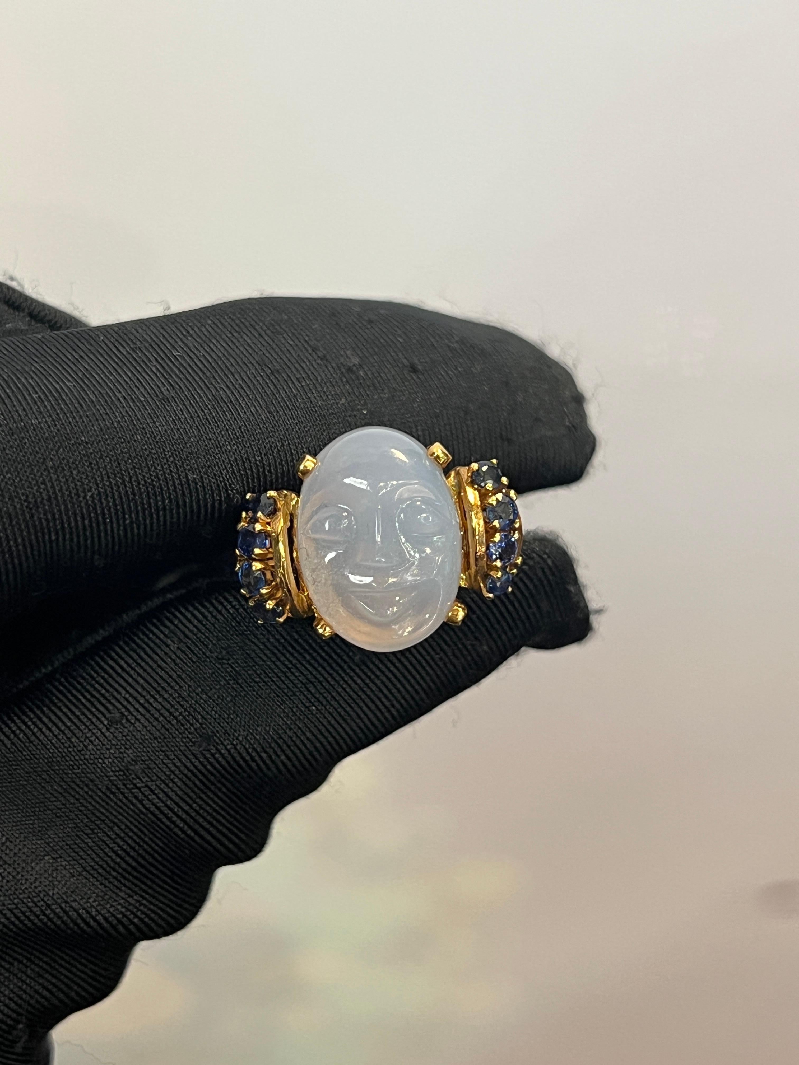 Victorian Carved Moonstone Ring For Sale