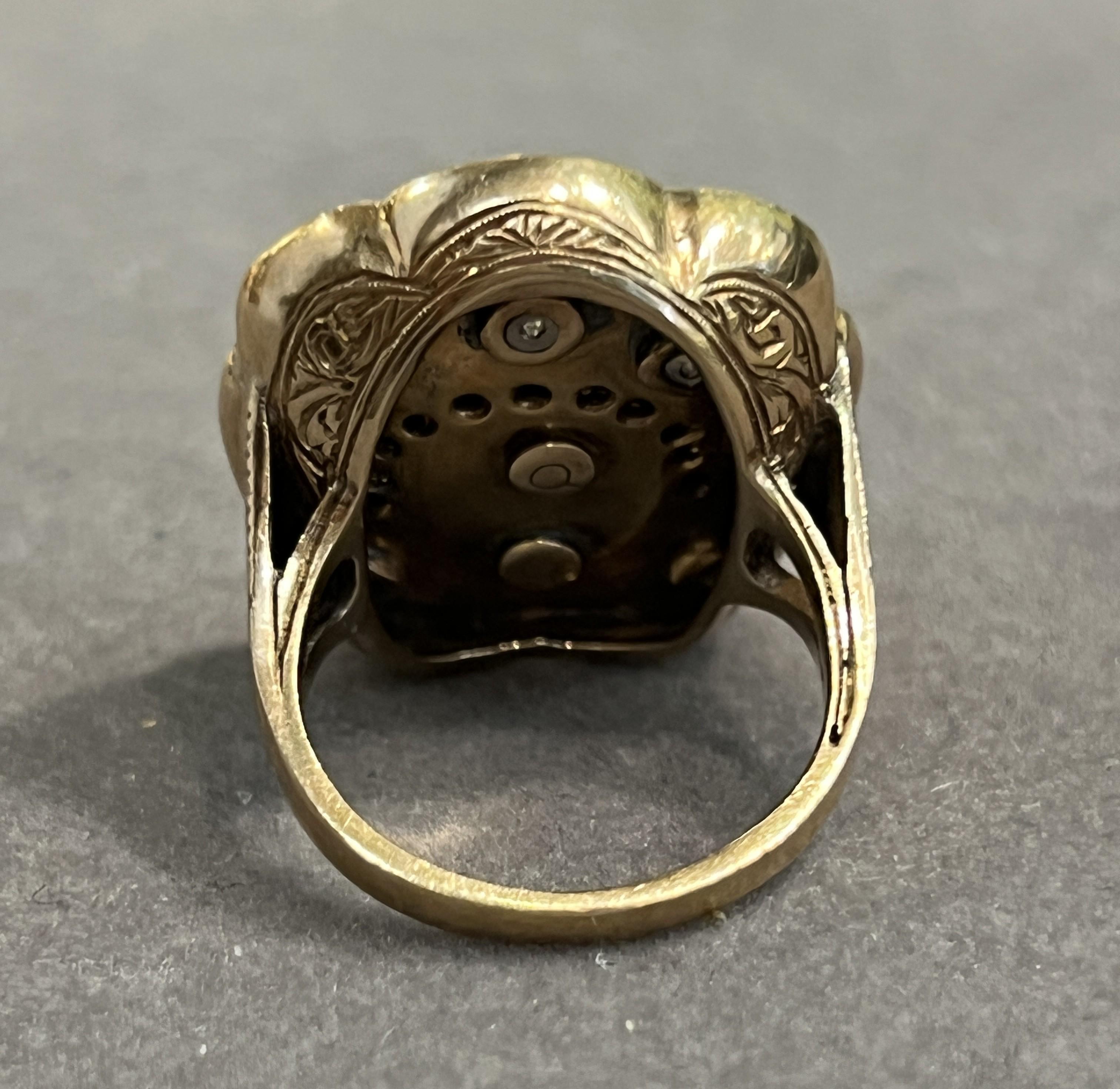Women's Carved Moonstone Ring For Sale