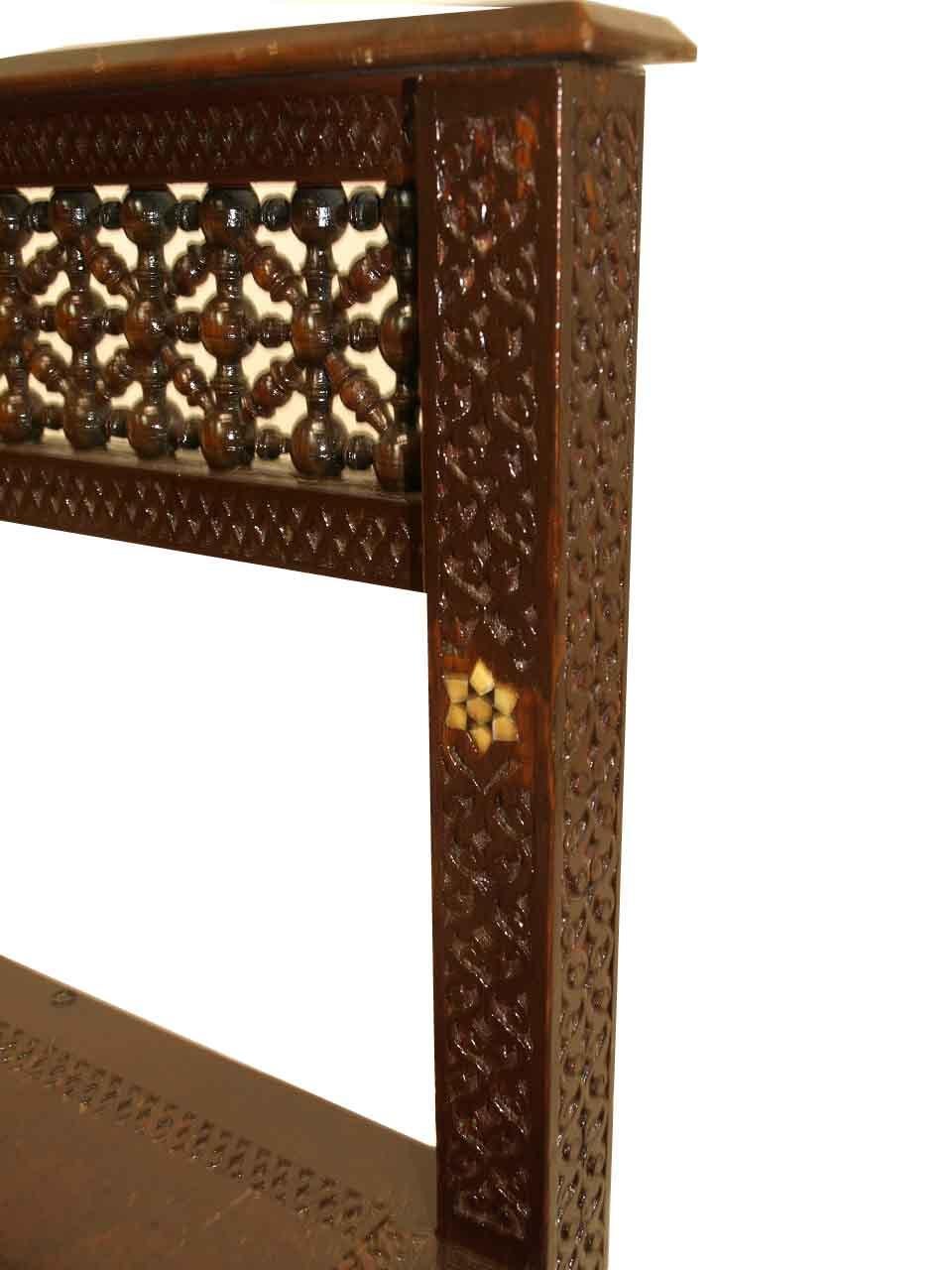 Carved Moroccan Corner Chair For Sale 2